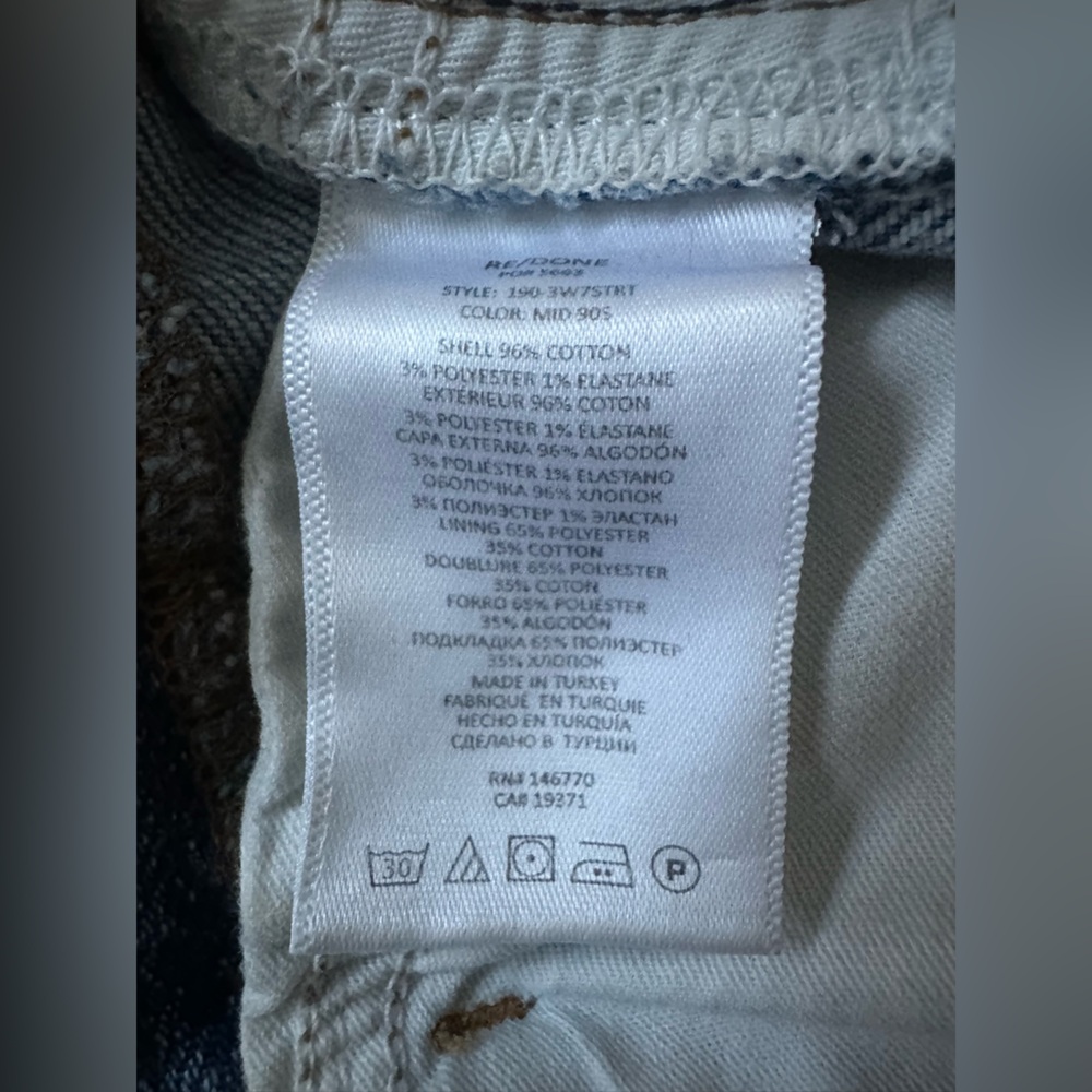 RE/DONE Mid 90’s Straight Denim 70’s Jeans Size 23 - Picture 5 of 10